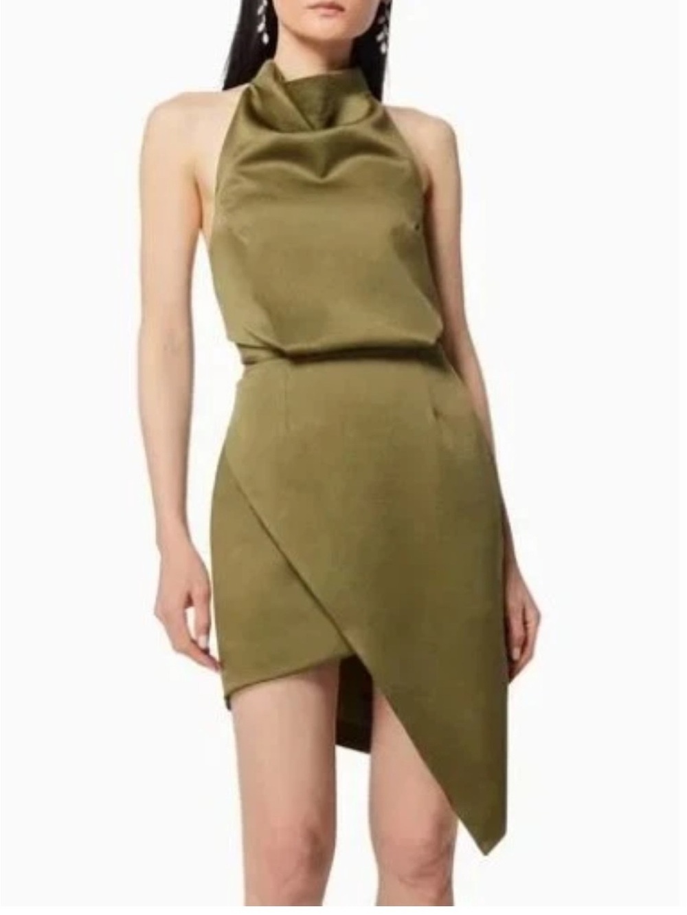 Elliatt x Revolve Asymmetrical Olive Dress